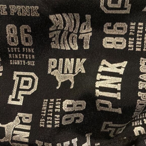 NWT VS PINK black shine all over mixed logo classic backpack - Picture 4 of 6